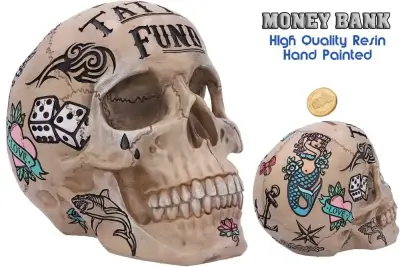 Tirelire bone tattoo skull